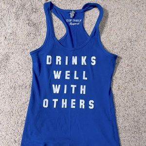 Drinks well with others razor back tee